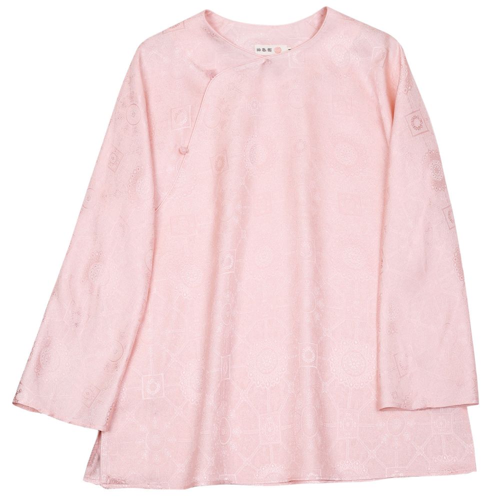 Feiyitang silk pressed silk round neck top for women in spring Chinese retro style artistic improvement women s loose cheongsam Tang style image 5
