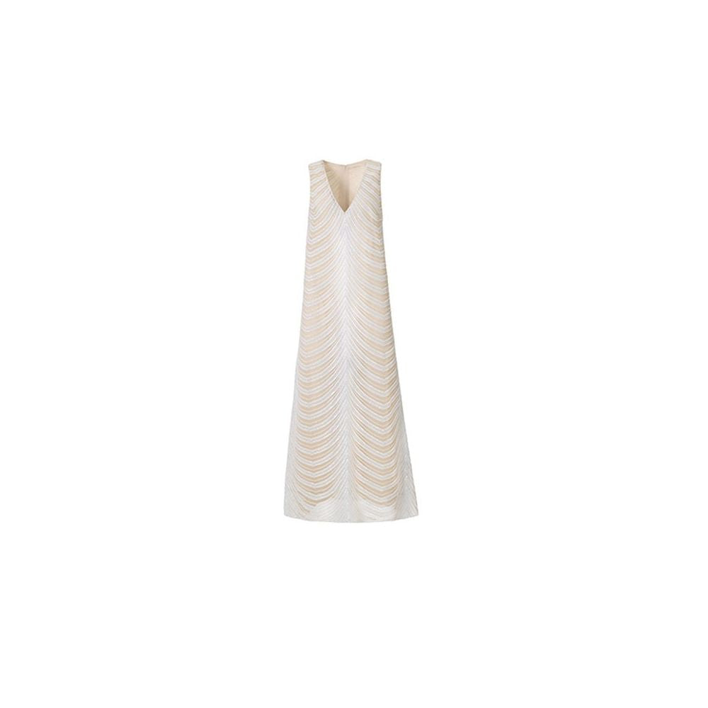 Rio Art DENGHEYI Niche Design V neck Dress Women s Loose fitting Sequined Elegant Long Dress image 4
