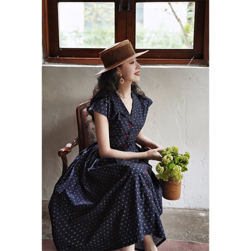 ASAYA4629 โ Retro Elegance Plaid Dress ๐๐ค