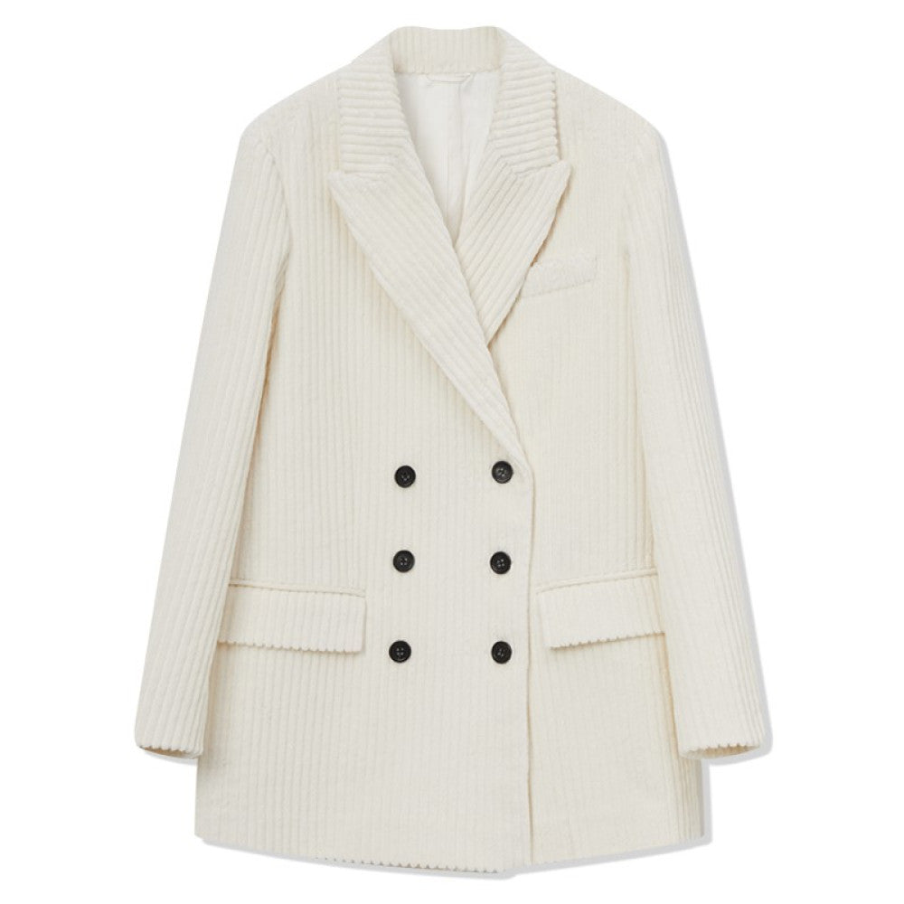 RoseLingLing King Stripe Created Coarse Pit Corduroy Intellectually Style Vest Straight Tube Half Skirt image 56