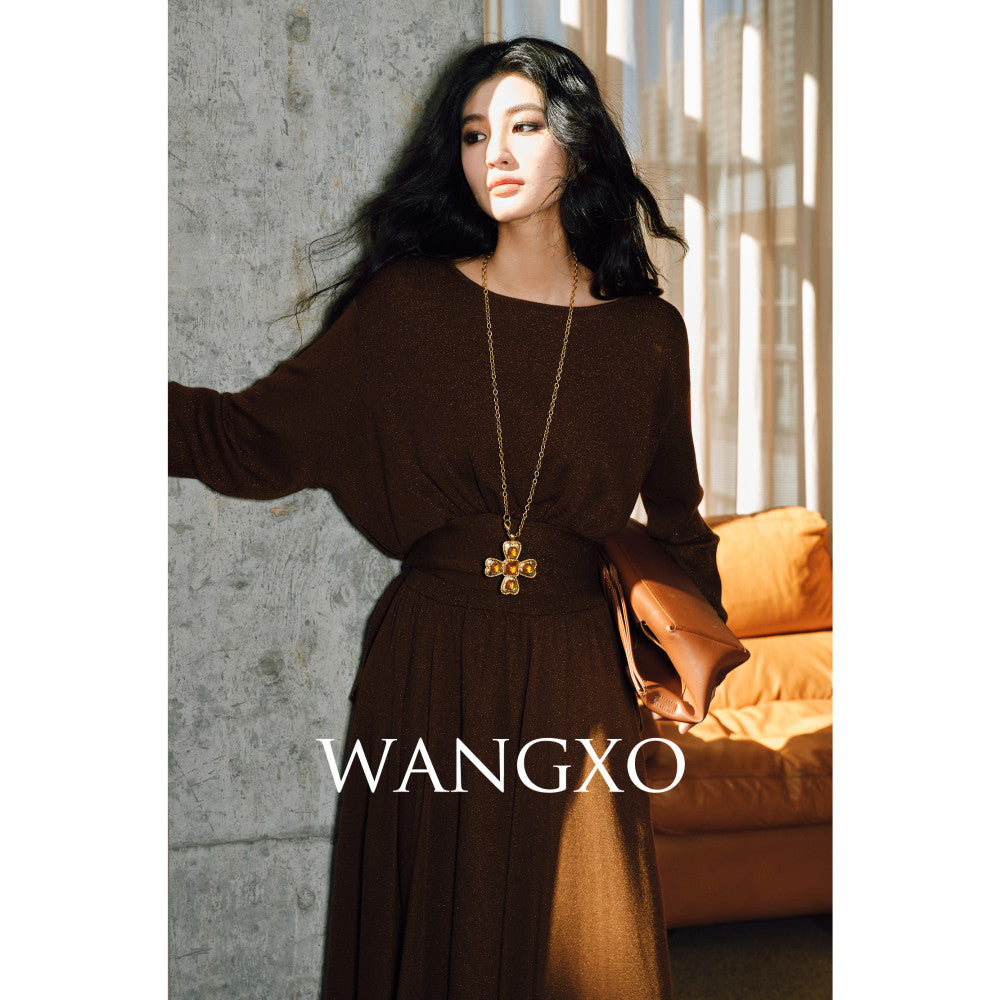 WANGXO Starry Sky Bright Silk Wool Pioneering Twisted Craftsmanship Greek Aesthetic Lazy Knitted Set image 19