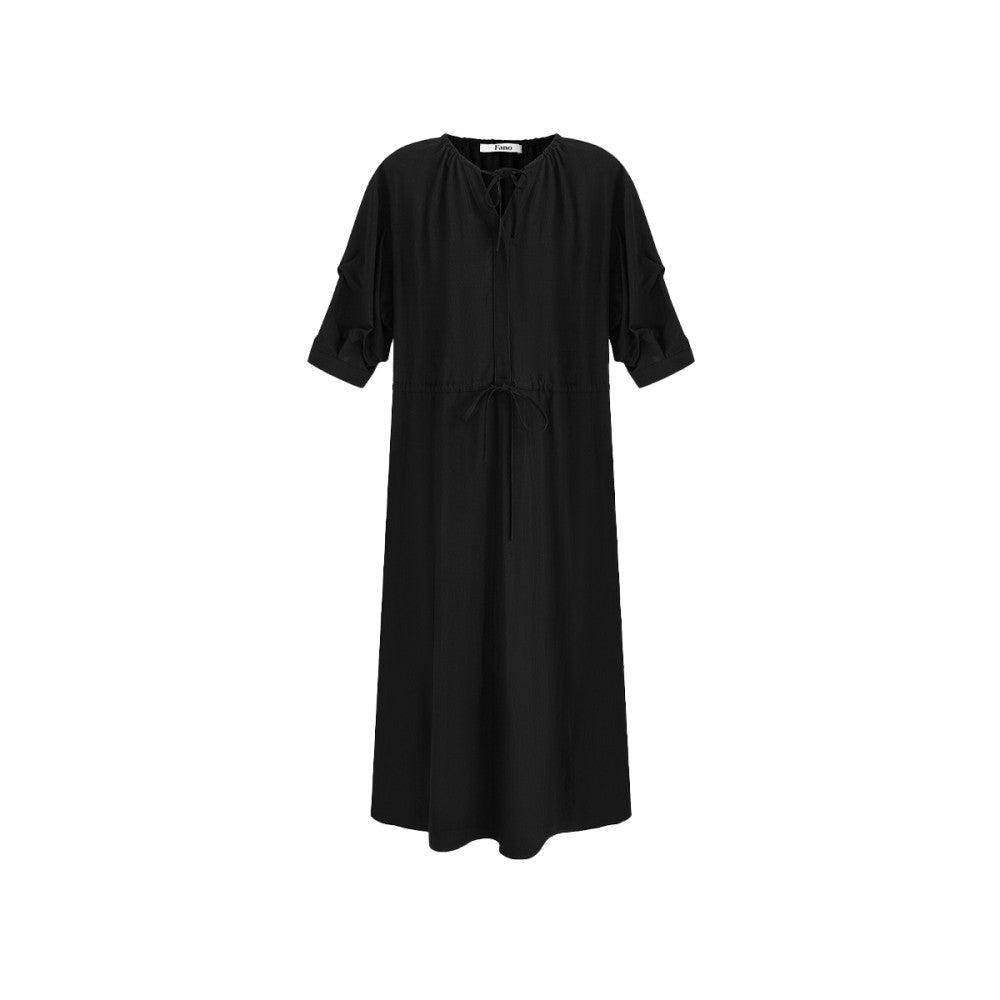 Fano Design Style Pinch Fold Sleeve V neck Strap Dress for Women 05 Spring Summer Cool Long Skirt image 14