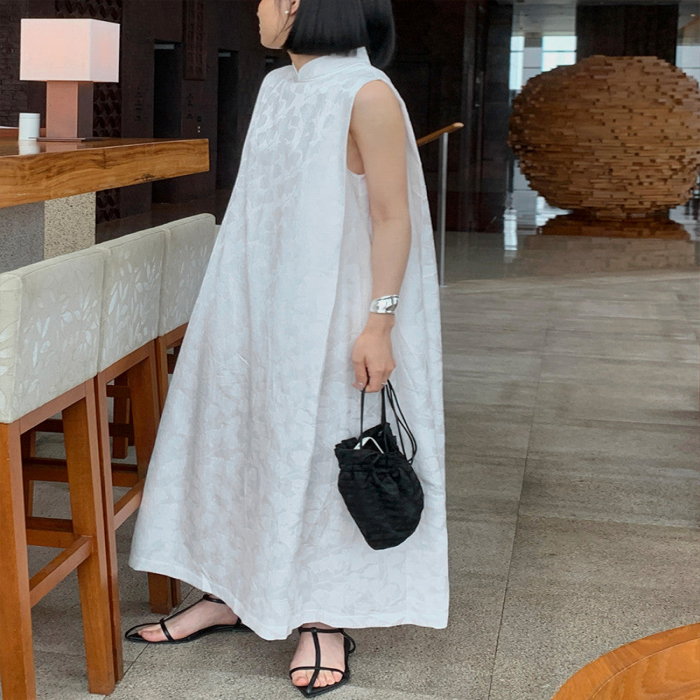 MULLYCHEN branches and leaves Fusu elegant and distinguished Ginkgo jacquard dress new Chinese style dress standing collar long dress image 2