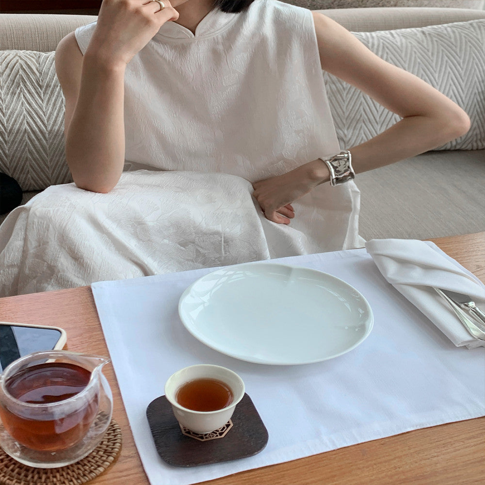 MULLYCHEN branches and leaves Fusu elegant and distinguished Ginkgo jacquard dress new Chinese style dress standing collar long dress image 4
