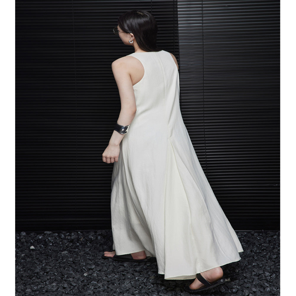 Moment sleeveless A line dress for women in the summer of 2024 super beautiful high end exquisite temperament niche design image 5