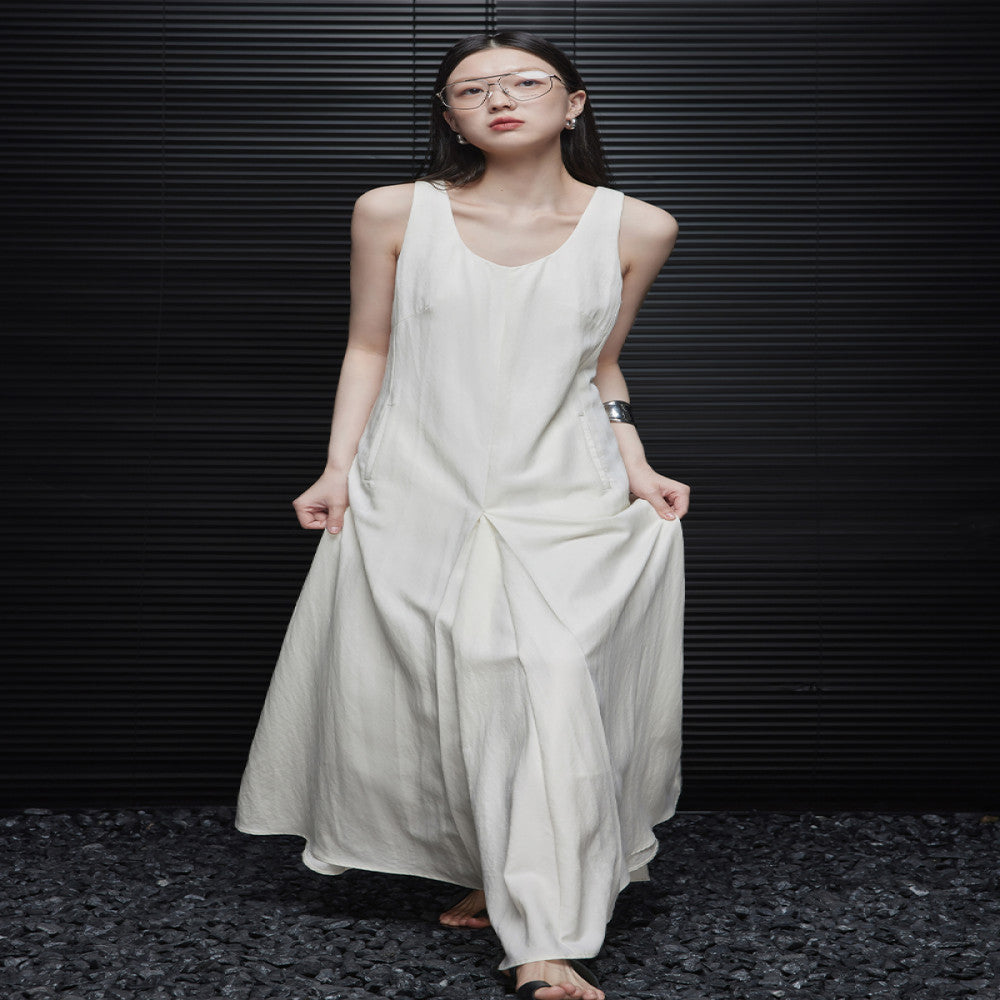 Moment sleeveless A line dress for women in the summer of 2024 super beautiful high end exquisite temperament niche design image 9