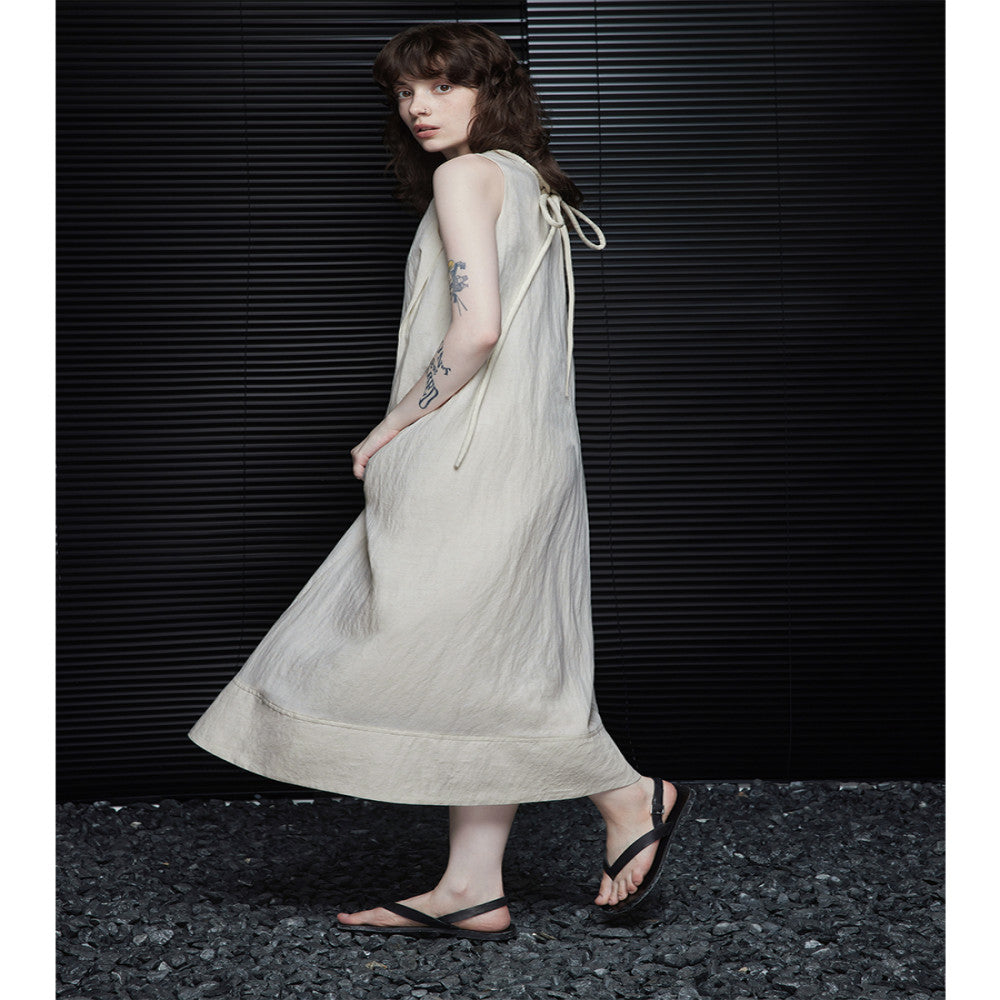 Moment Sleeveless Dress for Women 2024 Summer New Style Super Beautiful Temperament Simple Elegant High end Design Sense image 3