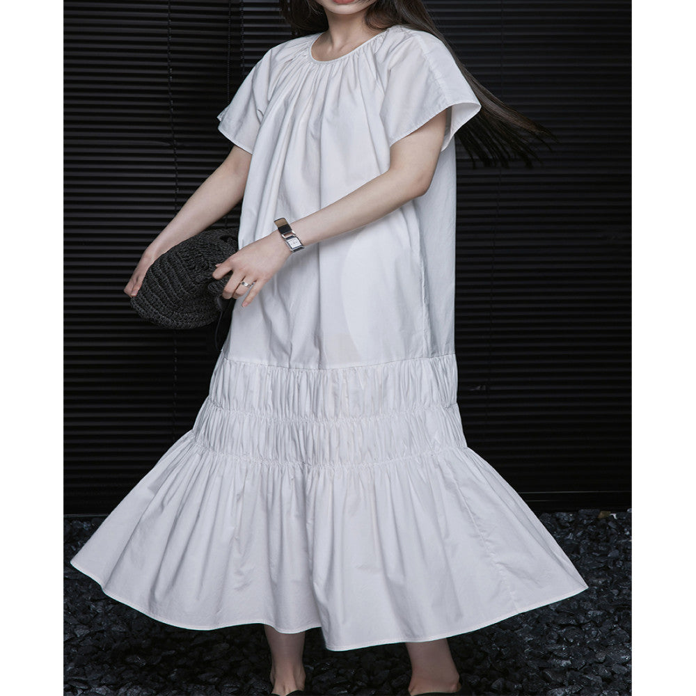 Moment white dress for female summer 2024 new high end exquisite super good looking temperament niche design feeling slimming image 1