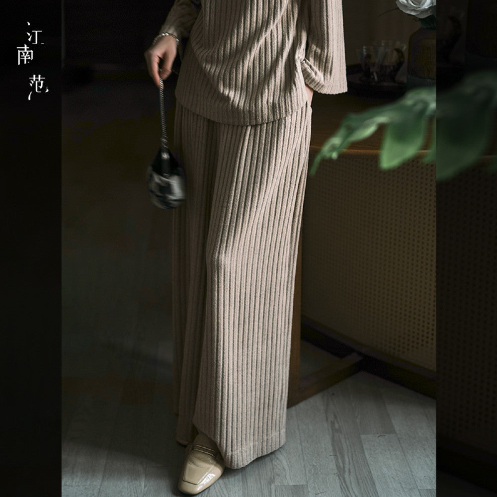 Jiangnan style new Chinese style vertical stripe knitted improved Tang style top 2024 autumn diagonal collar retro young style versatile image 24