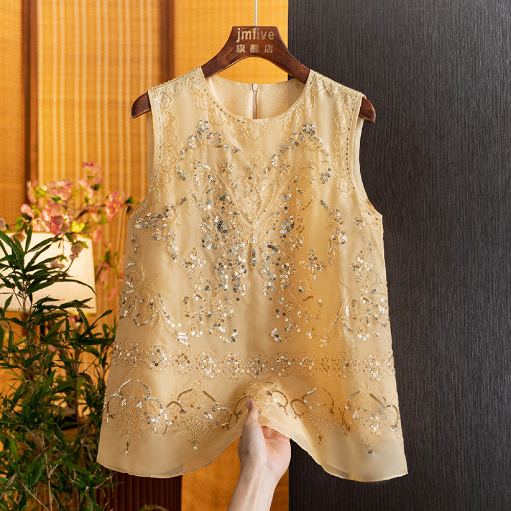 New Chinese style mulberry silk anti aging temperament butterfly vest 2025 summer new product silk western style fashion shoulder image 16