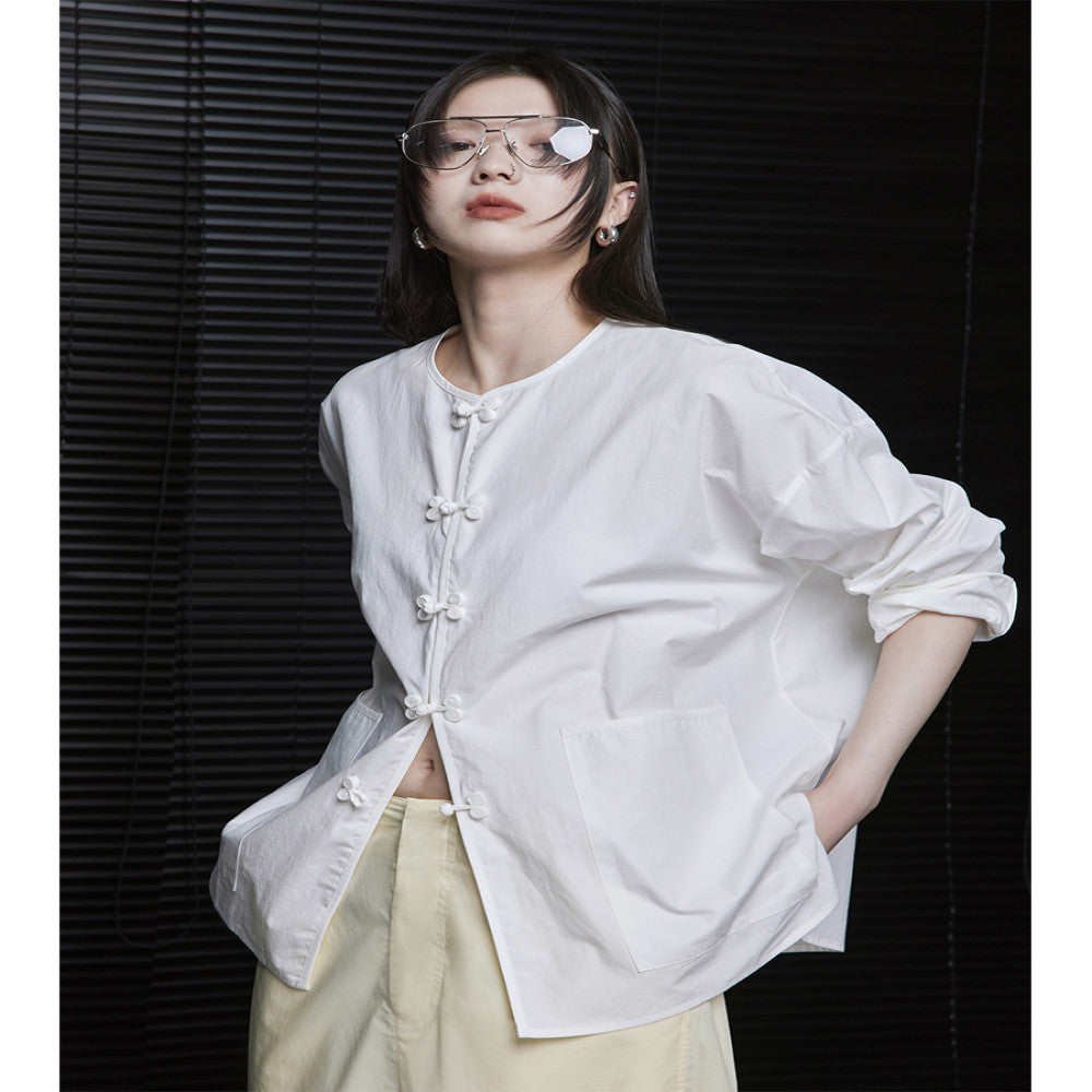 Moment White Shirt Women s 2025 Summer New Style This Year s Trendy New Chinese Style Unique and Beautiful Design Sense Long Sleeve image 1