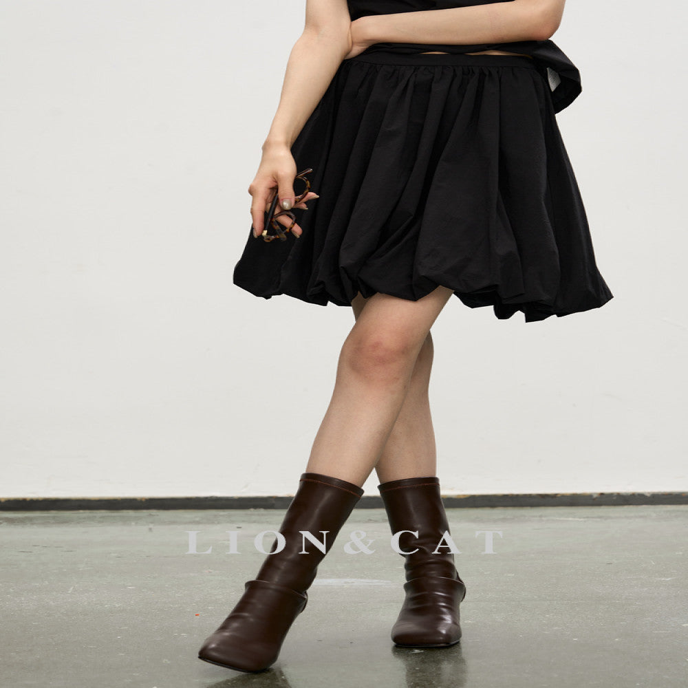 LC Cloud Bud Skirt summer new style temperament lady high waist pure white bud skirt versatile slim image 4