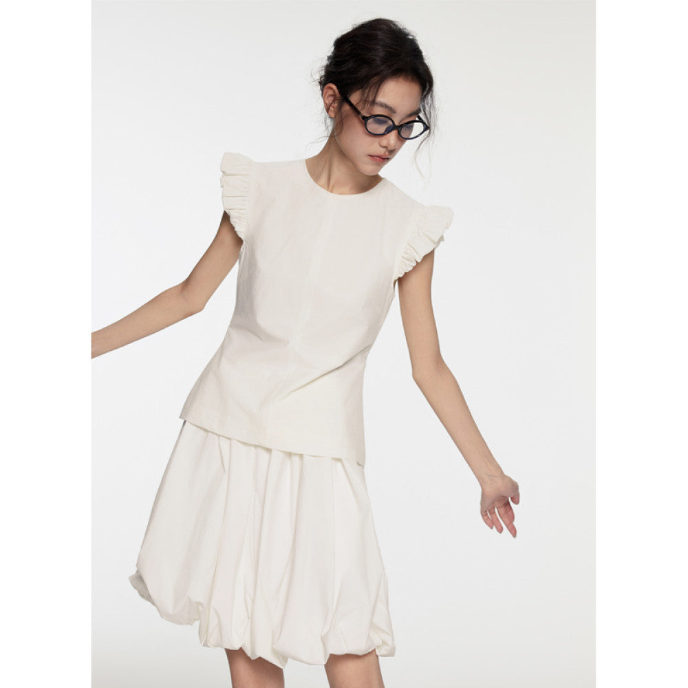 LC Cloud Bud Skirt summer new style temperament lady high waist pure white bud skirt versatile slim image 14