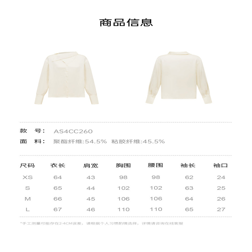 AEL original design simple shirt 2025 new women s autumn light luxury niche irregular long sleeved top image 17