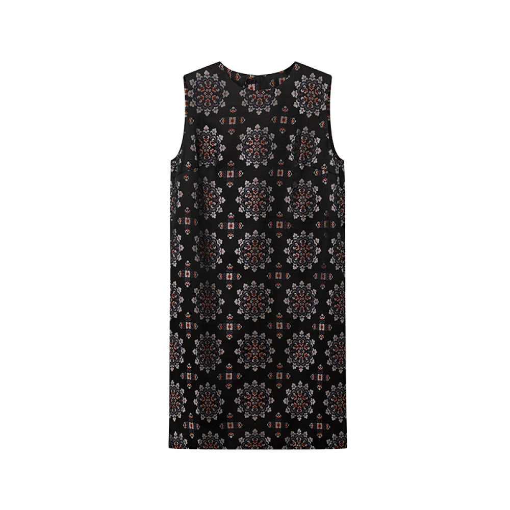 Ruyi Lianyun Jinhui Weaving Silk Sleeveless Baoxiang Flower Dress for Women s New Chinese Style Panbuckle Skirt image 13
