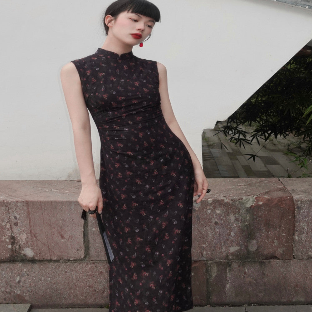 Srose Nanxi retro original design improved black cheongsam skirt new Chinese style dress new image 7