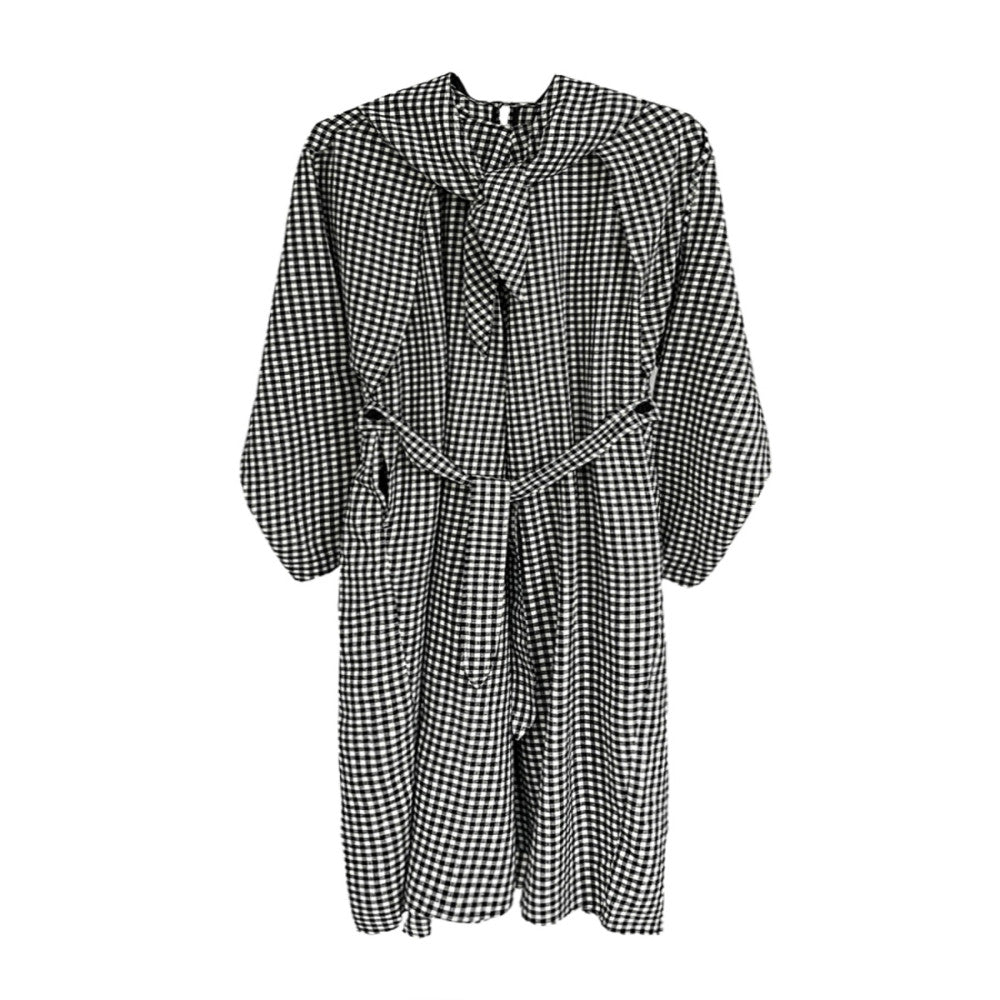 PIAOIN runway 24S autumn plaid design new dress women s ins style scarf wide version mid length skirt versatile image 5