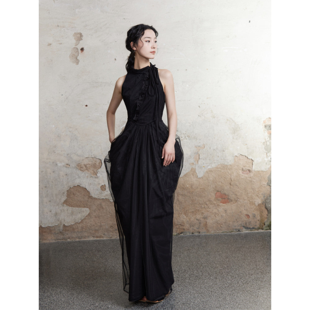 ONMOON 2024 Spring Summer New Chinese Style Sleeveless Vase Dress Clear and Cold Sensation Fairy Dress Long Dress image 30