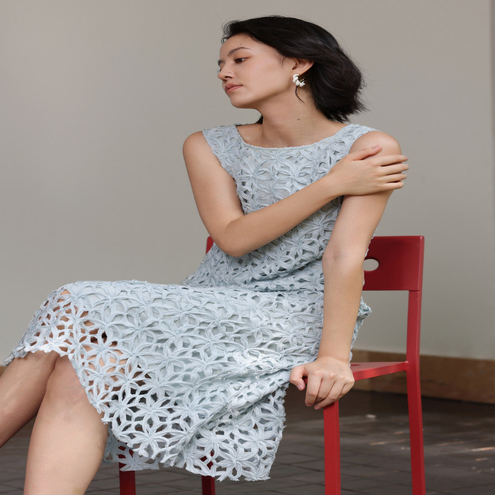 Zhimeijia heavy handmade hollow sleeveless temperament dress super fairy romantic French retro skirt summer image 37