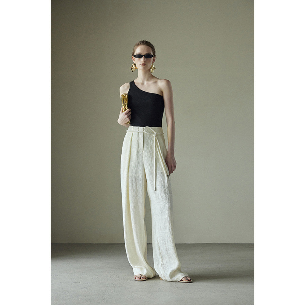 Ready Stock Mogas Dujia Customized Beauty Wrinkle Vest with Waist and Three Dimensional Twist V Neck Sleeveless Top Summer image 50