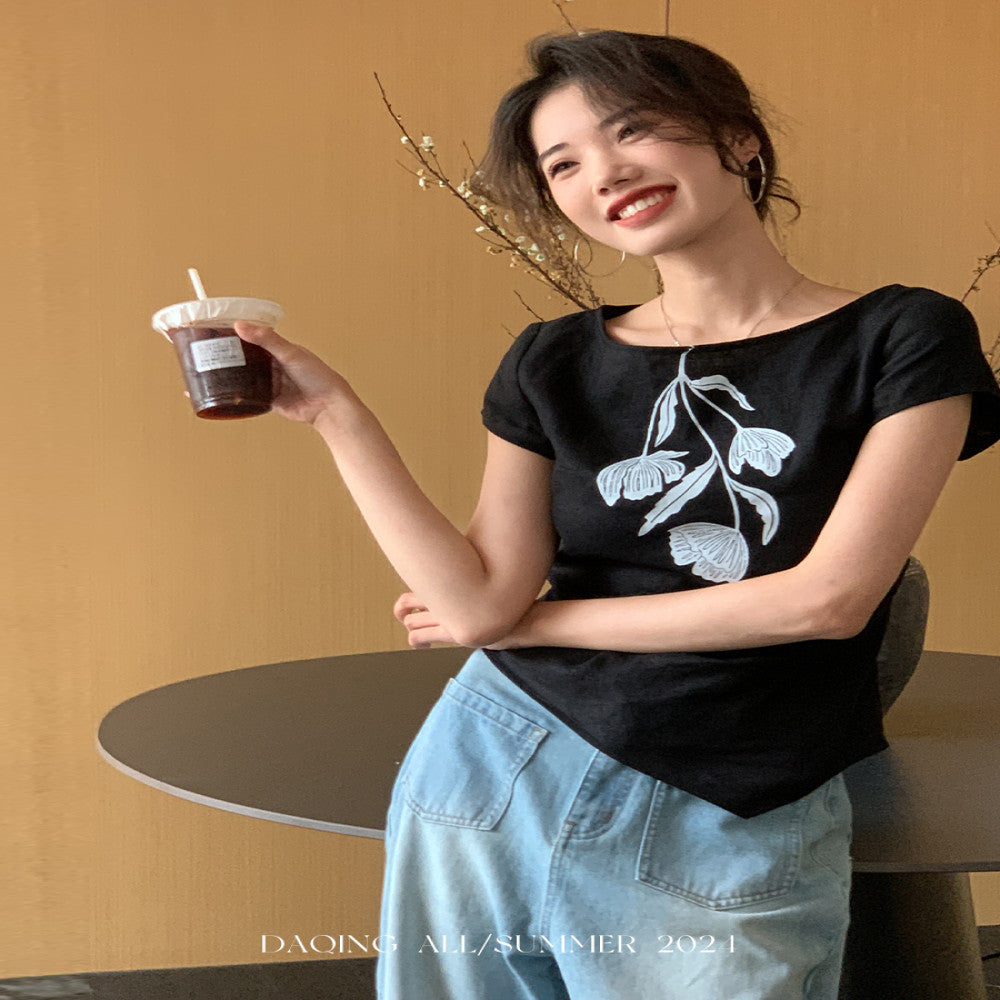 Xu Daqing Shunhua Retro Lazy Linen Printed Holiday Travel Tank Top High Waist Versatile Dress Top image 5