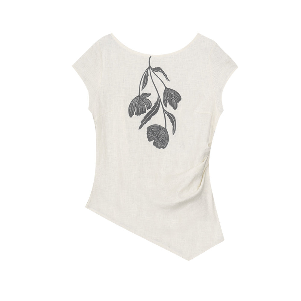 Xu Daqing Shunhua Retro Lazy Linen Printed Holiday Travel Tank Top High Waist Versatile Dress Top image 16