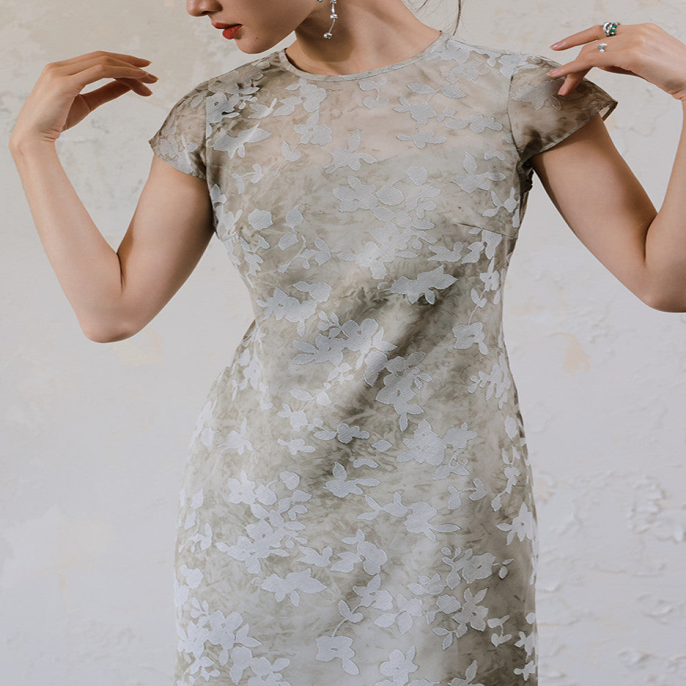 Xiaolu Miya s Drunk Spring Smoke original design plant dyeing literary temperament new Chinese style short sleeved dress summer image 4