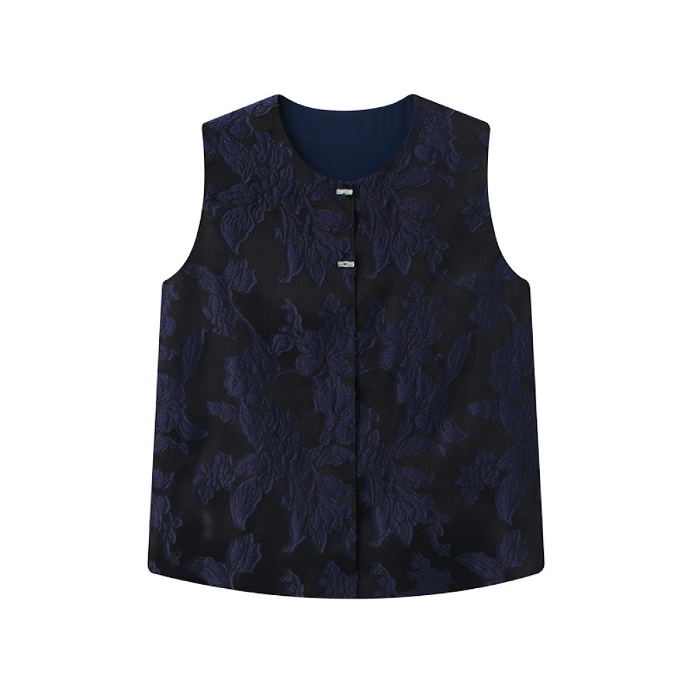 Ruyi Lianyun Summer Dress New Silk Blended Double breasted Scissors Vest Women s Chinese Style New Chinese Retro Camback Vest image 13