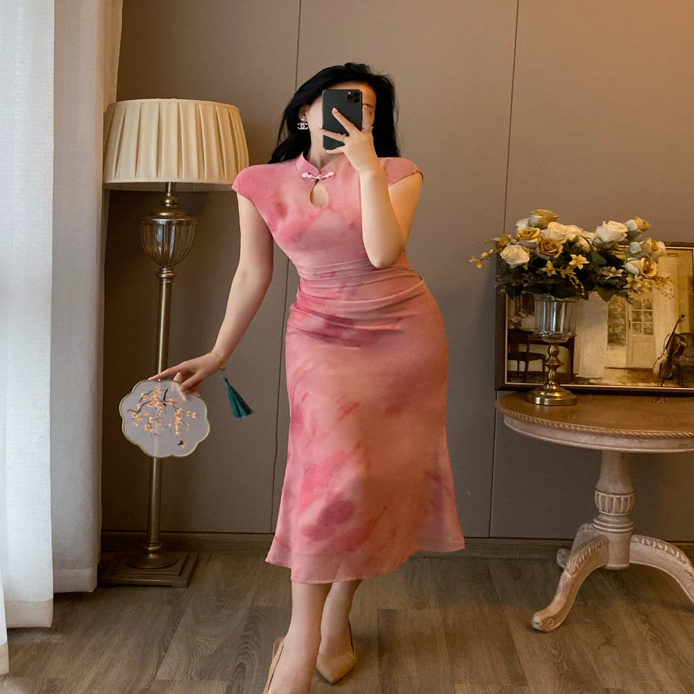 New Chinese style modified cheongsam dress for women in summer 2025 super beautiful and stylish slim and retro long skirt image 2