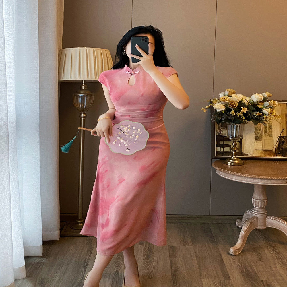 New Chinese style modified cheongsam dress for women in summer 2025 super beautiful and stylish slim and retro long skirt image 3