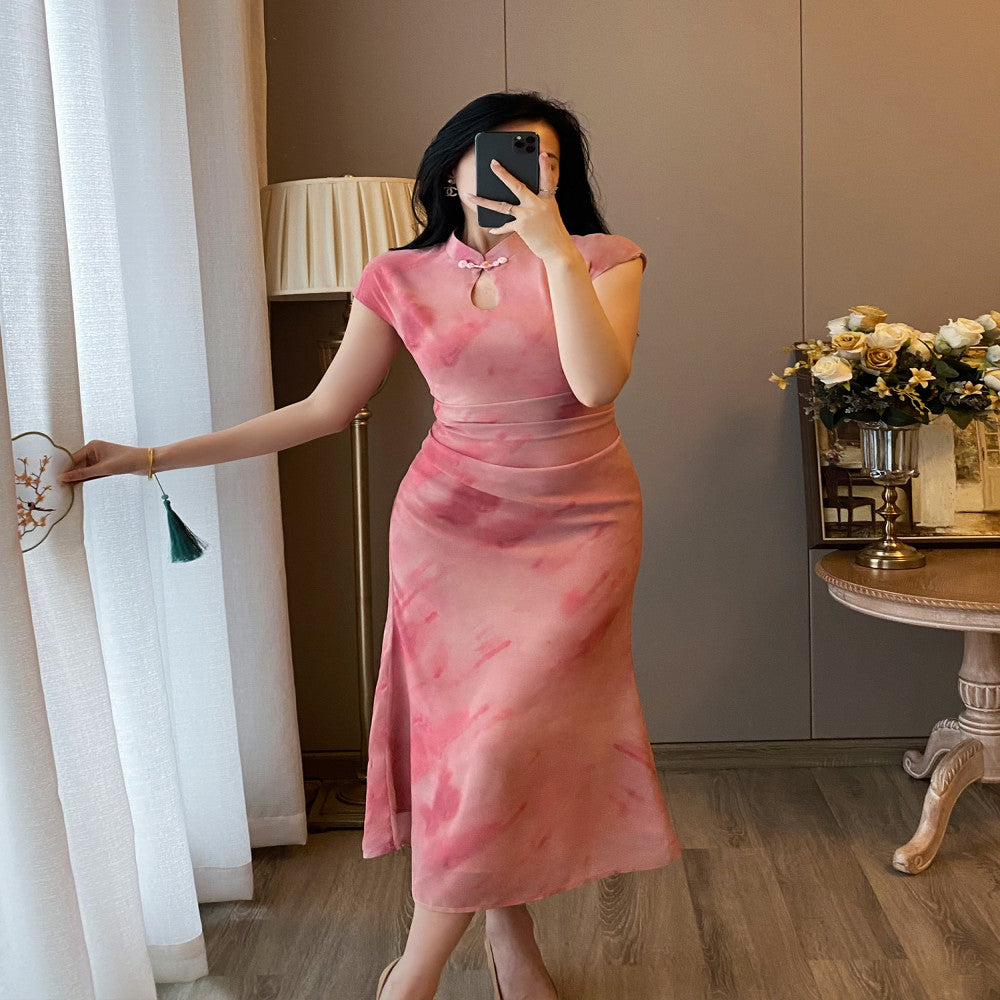 New Chinese style modified cheongsam dress for women in summer 2025 super beautiful and stylish slim and retro long skirt image 4