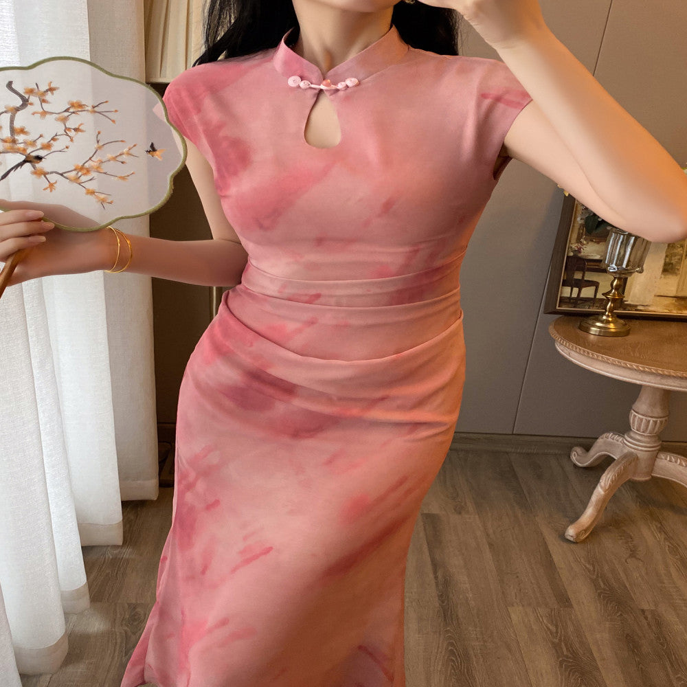 New Chinese style modified cheongsam dress for women in summer 2025 super beautiful and stylish slim and retro long skirt image 5