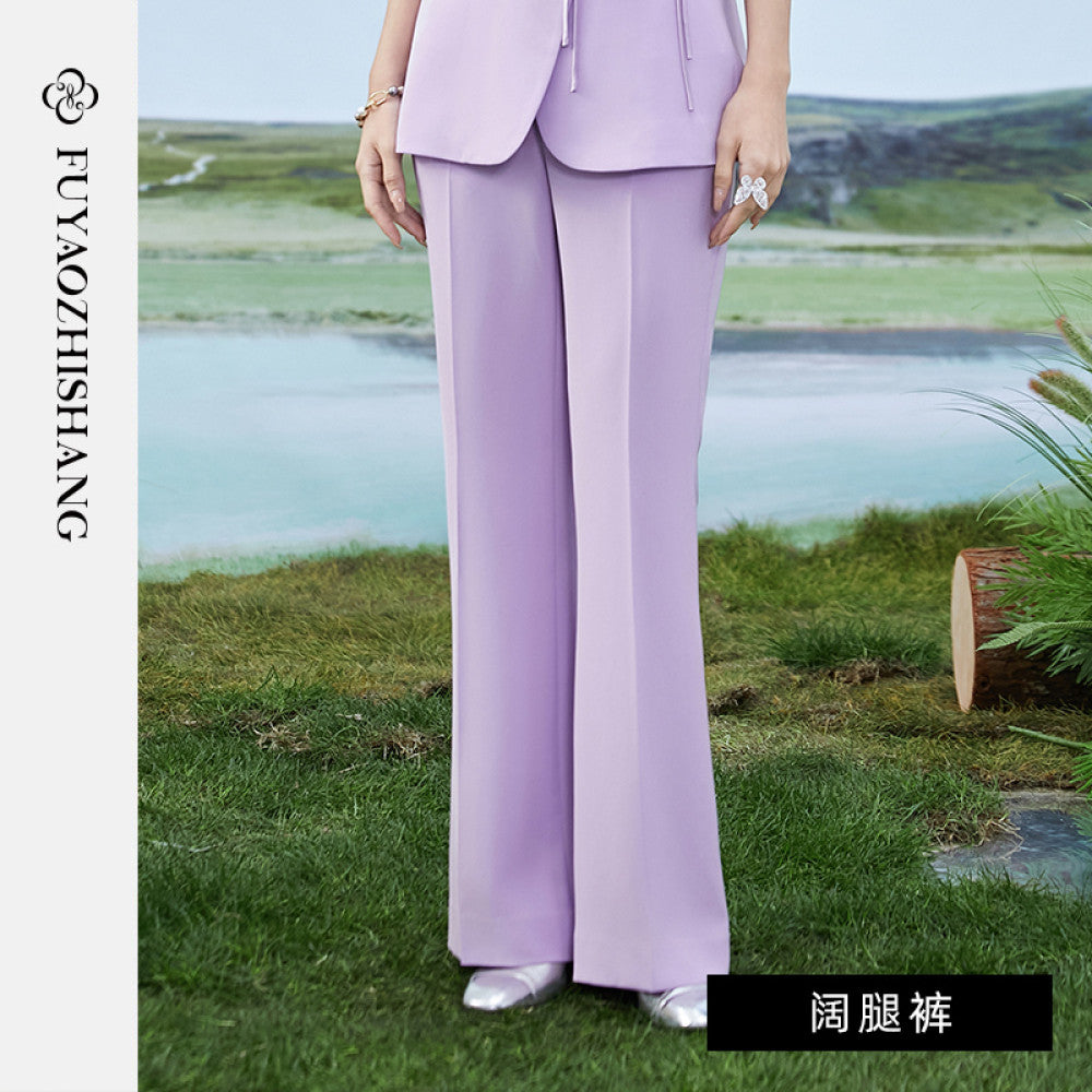 FUYAO Fuyao black suit women s summer thin work clothes Chinese style waist button suit two piece suit image 35