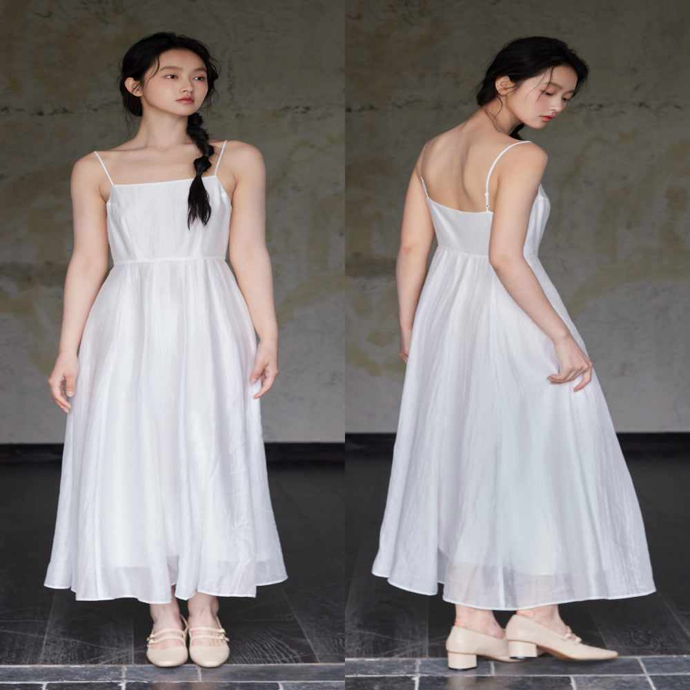 ASAYA3405 Hand-painted wisteria and camellia embroidery | Custom lilac gradient | Chinese robes and tube-top dresses