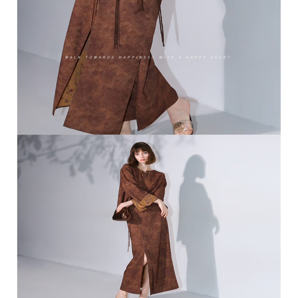 COCOBELLA imitation Xiangyun yarn double sided different color jacquard skirt new Chinese style long skirt HS0055 image 3