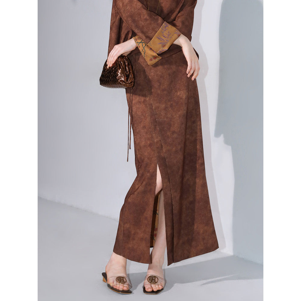 COCOBELLA imitation Xiangyun yarn double sided different color jacquard skirt new Chinese style long skirt HS0055 image 8