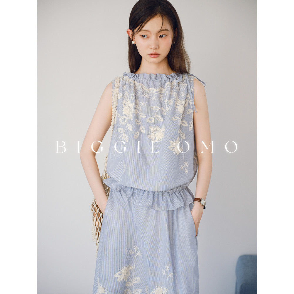 ASAYA4707 – Sky Bloom Embroidered Set 🌿✨