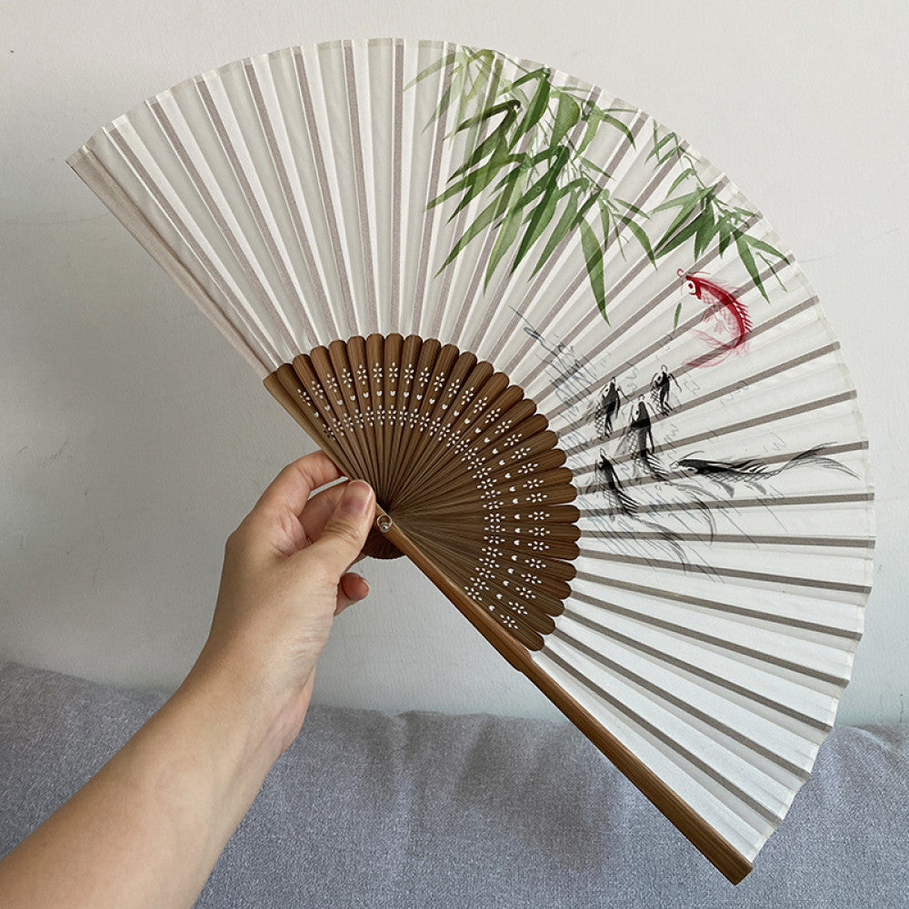 Export to Japan original order tail order Japanese style fan silk hand painted 7 inch Chinese style can be paired with Hanfu yukata image 94