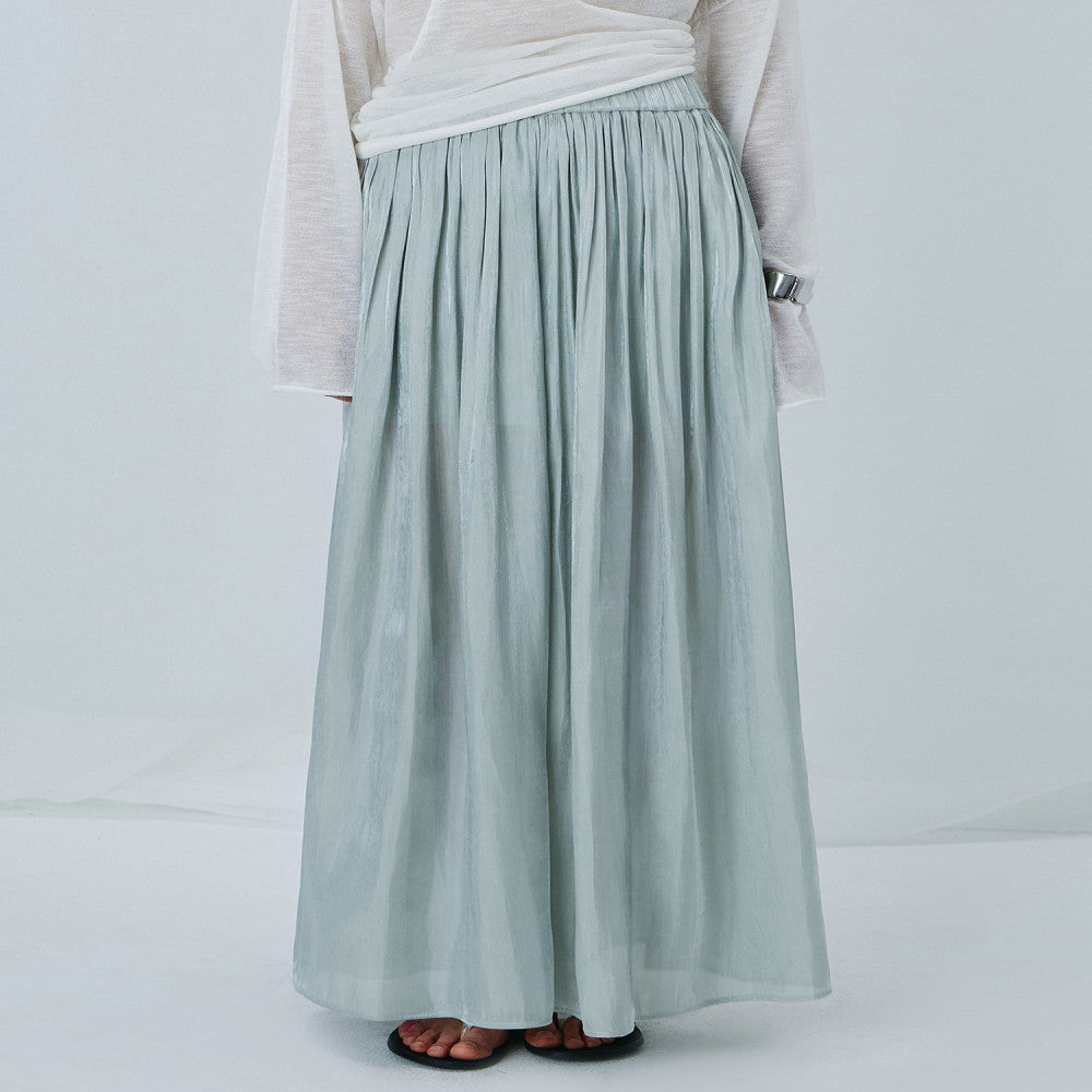 KOHS Summer BI Fresh Vacation Gilded Texture Elegant Wide Leg Pants High Waist Ice Silk Thin Skirt Pants image 44