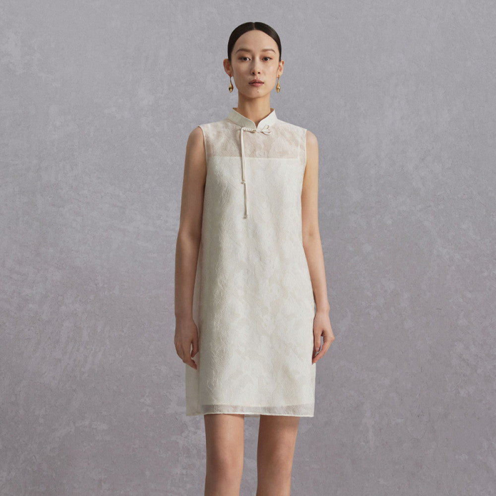 Naivee s new Chinese style high intelligence slim fit jacquard modified cheongsam sleeveless dress for women image 17
