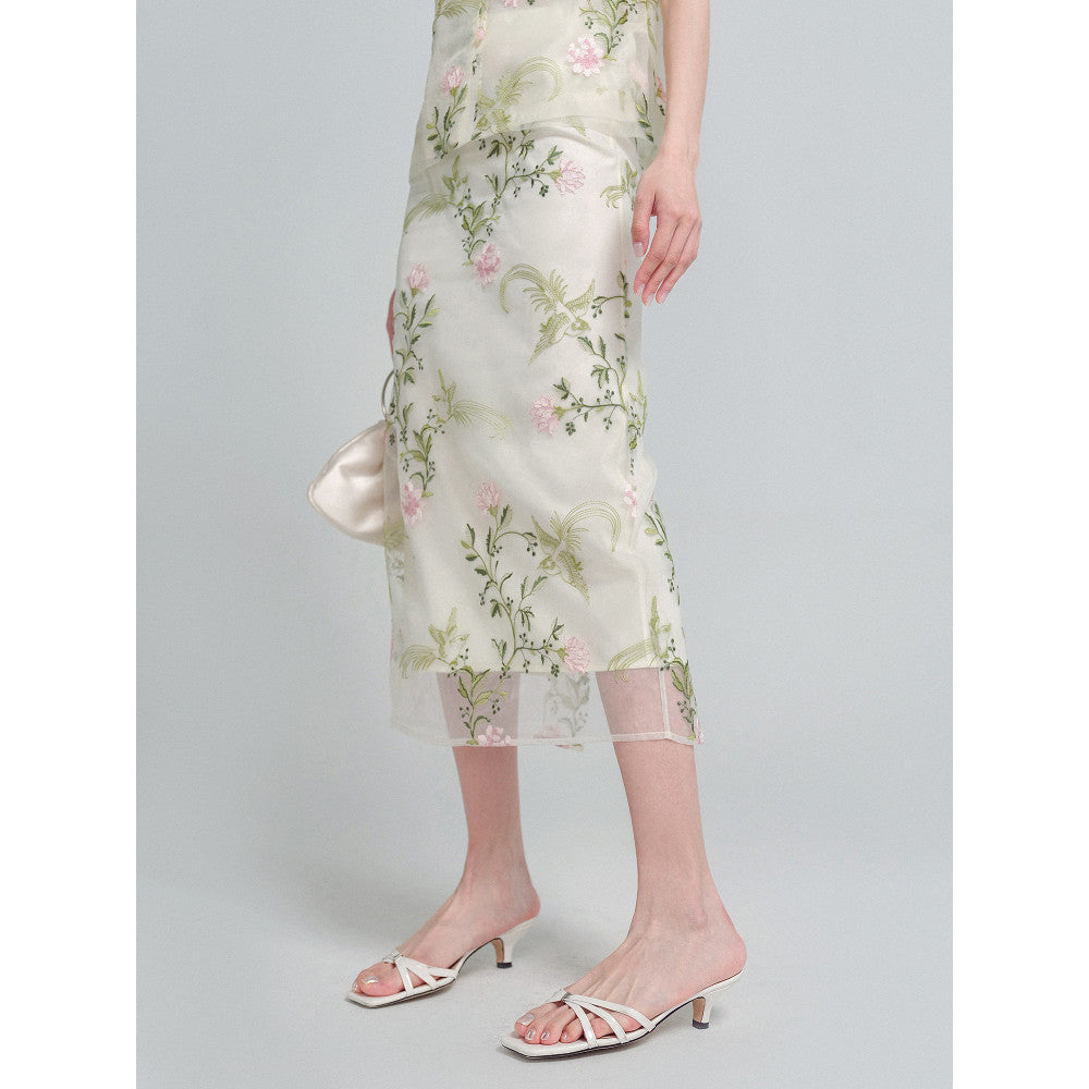 KOHS Jade Manhua New Chinese Style Vest Heavy Industry Eugen Embroidery Thin Half Skirt Set image 14