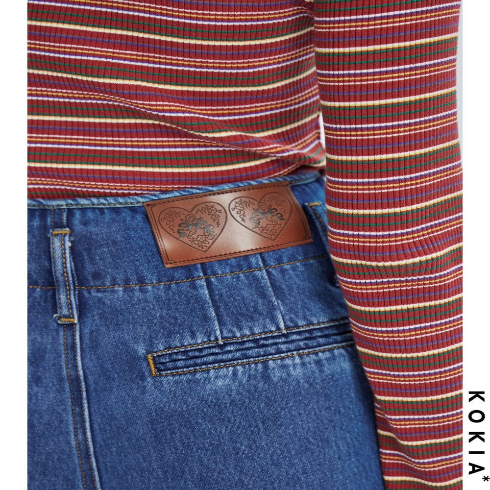 KOKIA Spot Heavy Industry High Waist pleated fringed Umbrella Wide Leg Jeans image 5