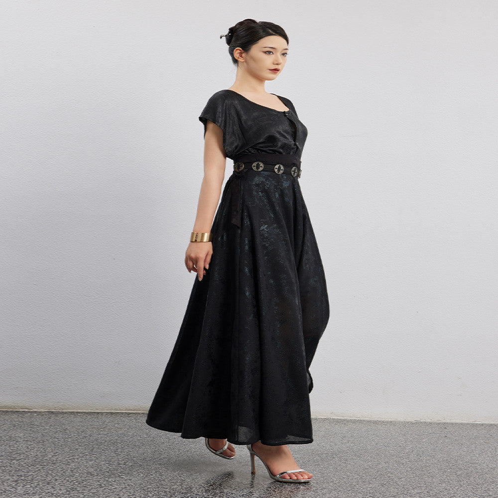 Listening to Xu Lingyun s Xia Hanfu Women s Improved Tang Tanling Original Commuting Silk Jacquard Irregular Splashed Ink Yarn Ten Broken Skirt image 34