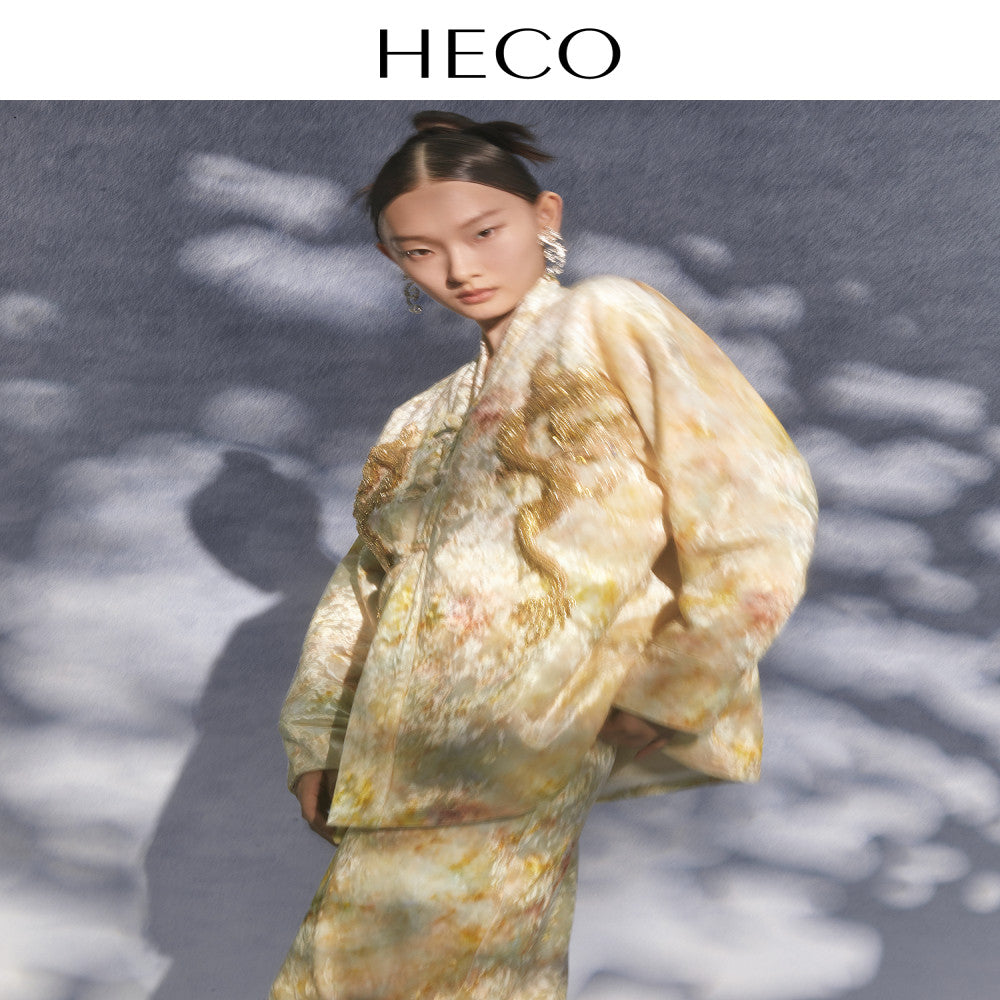 HECO Glass Cloud Dragon New Chinese Style Short Coat Autumn 2025 New Design Women s Top image 4