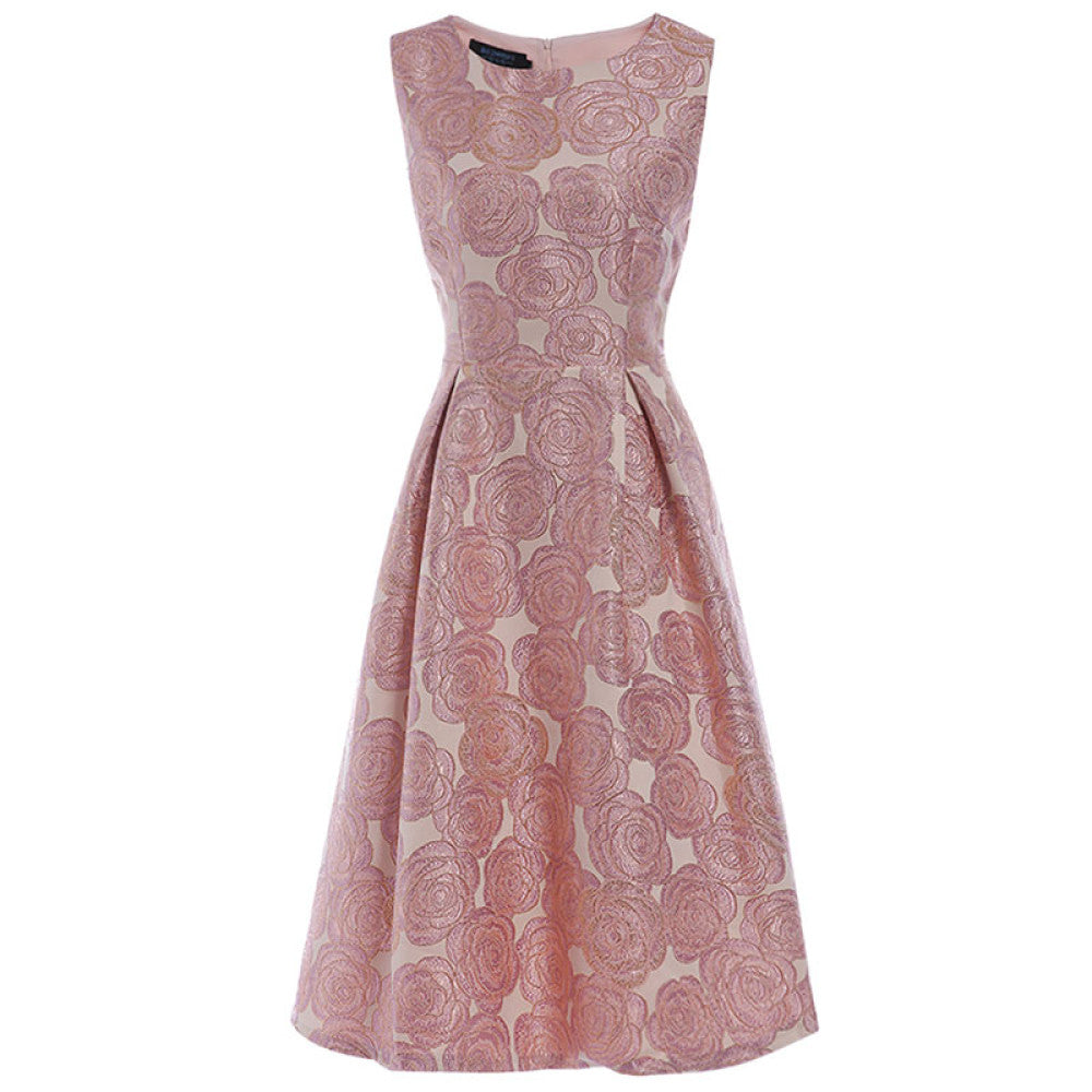 Engagement can wear pink daily evening dress jacquard light luxury French light luxury niche slimming dress image 5