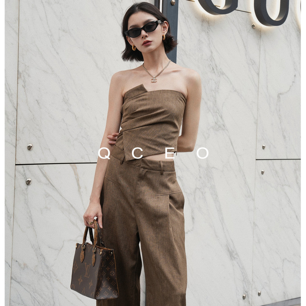 ASAYA4719 – Urban Chic Strapless Set 🖤🤍✨