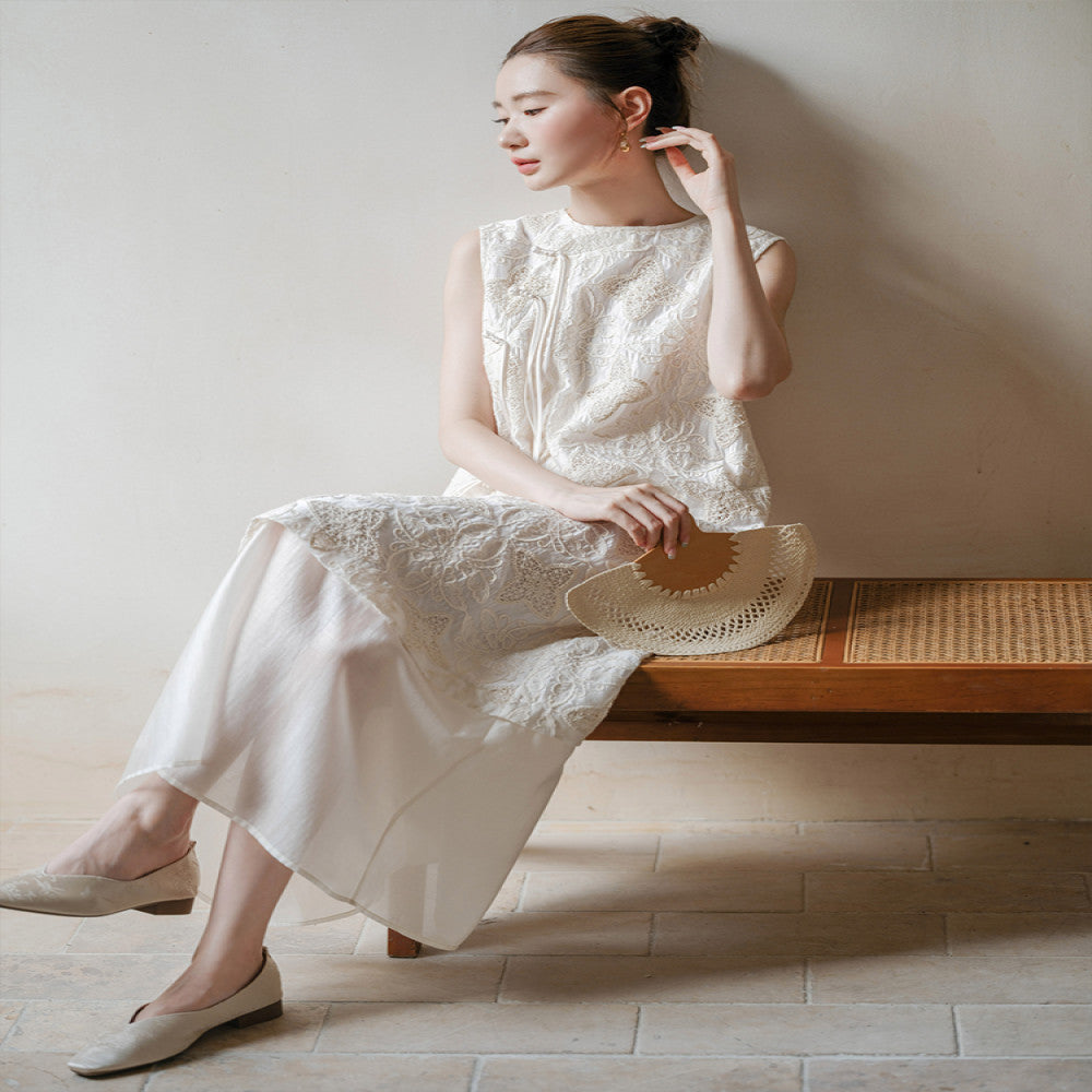 New Chinese style dress for women in the summer of 2025 with a retro and loose sloping collar and improved cheongsam image 0