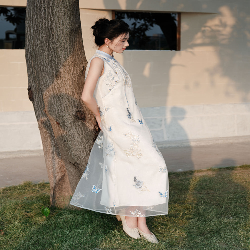 New Chinese style dress for women in the summer of 2025 elegant and exquisite three dimensional embroidered long skirt with slanted placket image 5