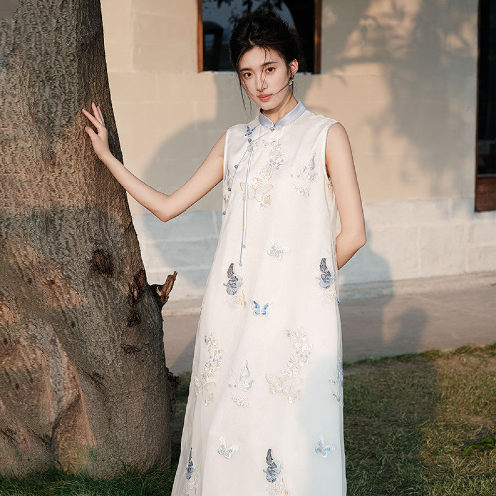 New Chinese style dress for women in the summer of 2025 elegant and exquisite three dimensional embroidered long skirt with slanted placket image 7