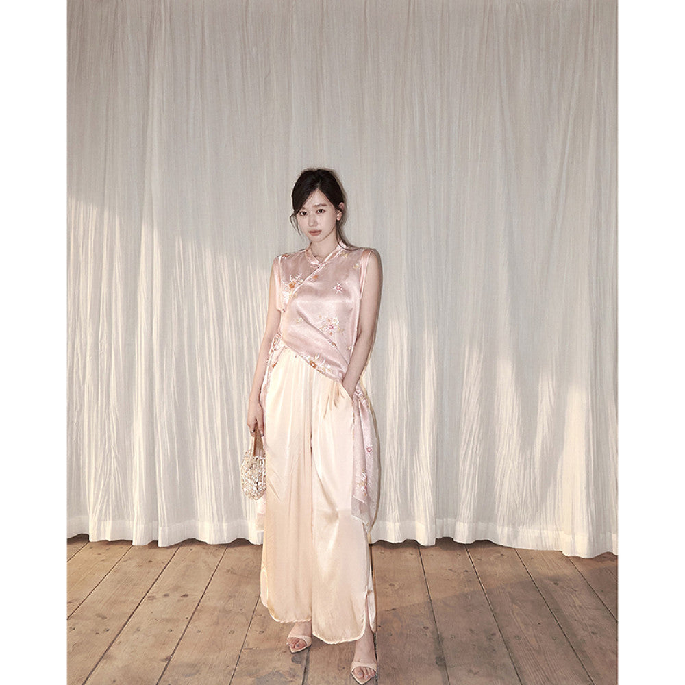 ASAYA4724 – Blush Peony Silk Set 🌸✨